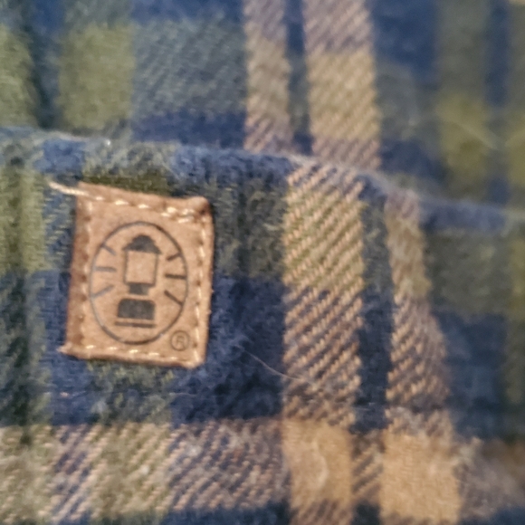 Coleman XL Plaid blue/green flannel long sleeve shirt X-Large Outdoors Camping - Picture 3 of 4